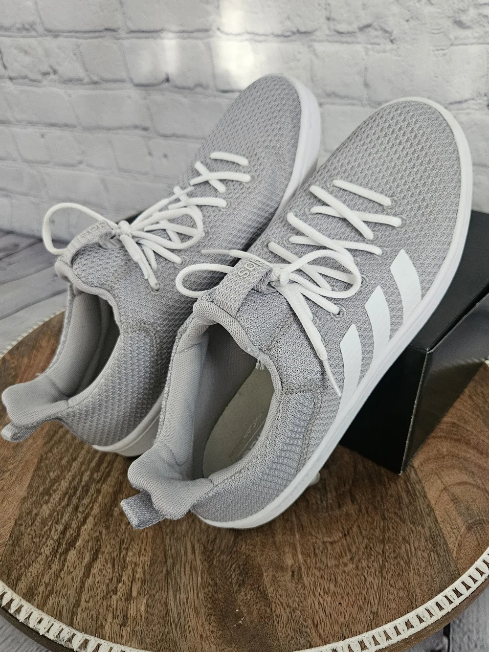 Adidas Women's Lite Grey Knit Court Sneakers